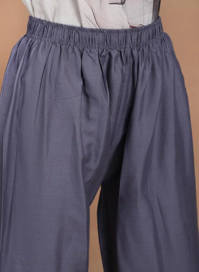 Take Two Grey Grey Wide Leg Ethnic Palazzos By Michael Kovlin for Women | Best Price UAE